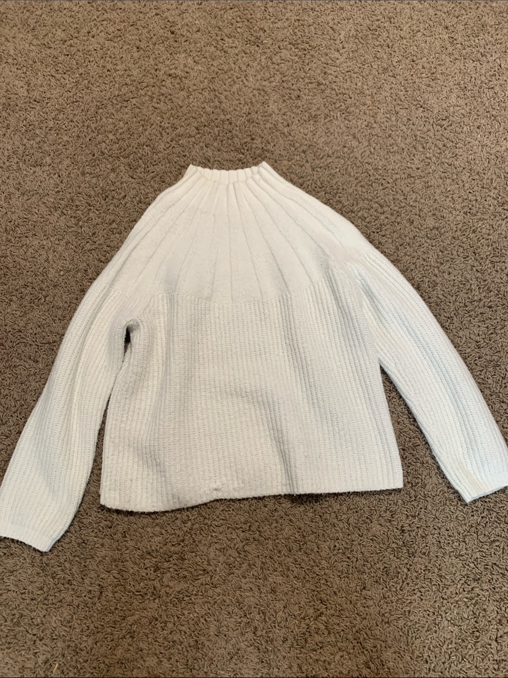 Nine West Cream Chunky Rib Cowl Sweater